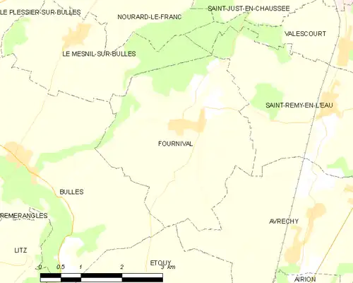 Detailkaart van de gemeente