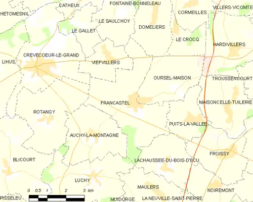 Detailkaart van de gemeente