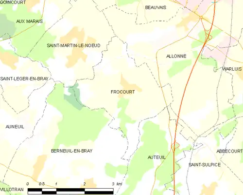 Detailkaart van de gemeente