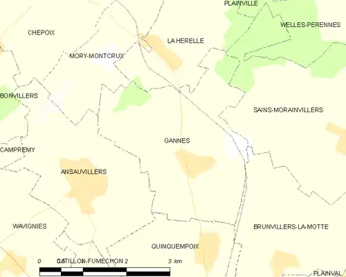 Detailkaart van de gemeente