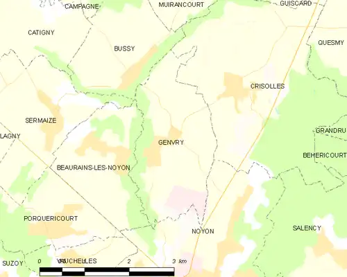 Detailkaart van de gemeente