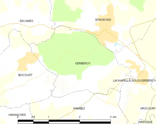 Detailkaart van de gemeente