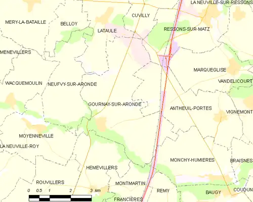 Detailkaart van de gemeente