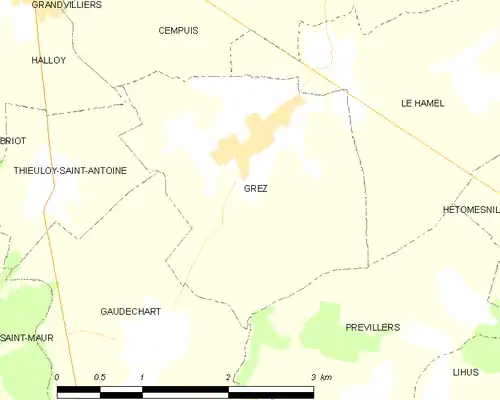 Detailkaart van de gemeente