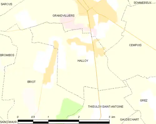 Detailkaart van de gemeente