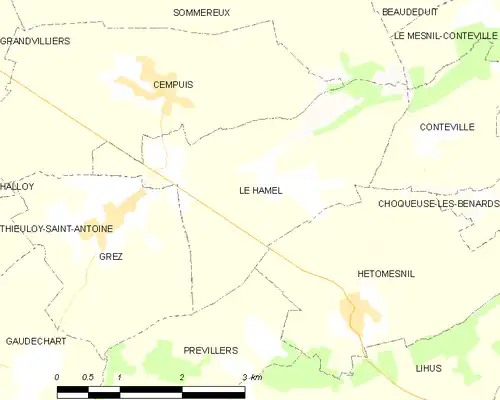Detailkaart van de gemeente
