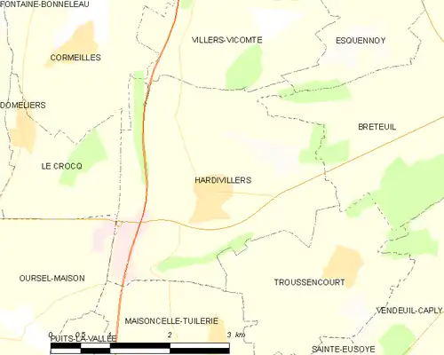 Detailkaart van de gemeente