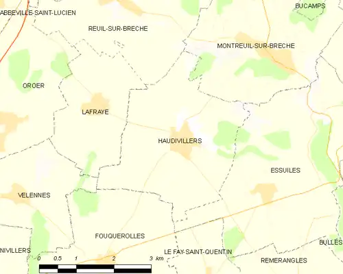 Detailkaart van de gemeente