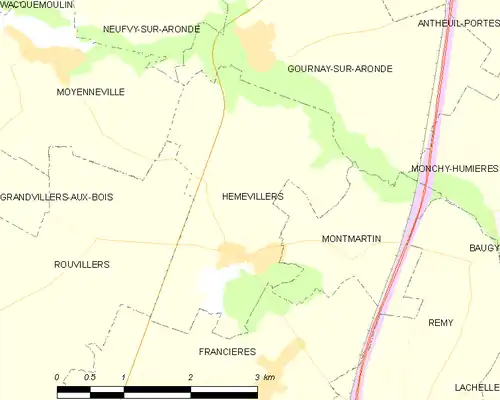 Detailkaart van de gemeente