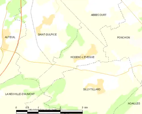 Detailkaart van de gemeente