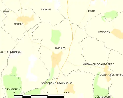 Detailkaart van de gemeente