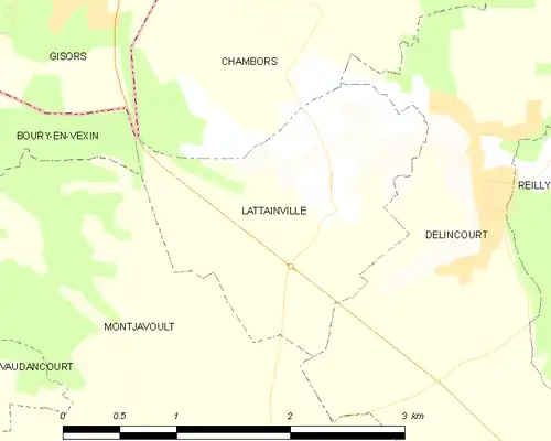 Detailkaart van de gemeente