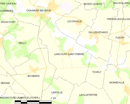 Detailkaart van de gemeente