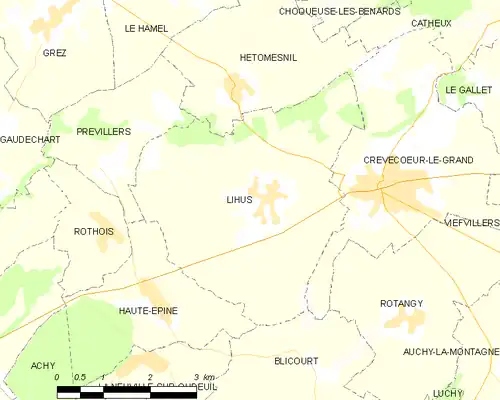 Detailkaart van de gemeente