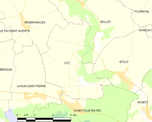 Detailkaart van de gemeente