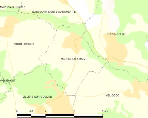 Detailkaart van de gemeente