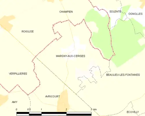 Detailkaart van de gemeente