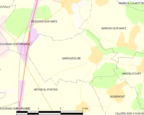 Detailkaart van de gemeente