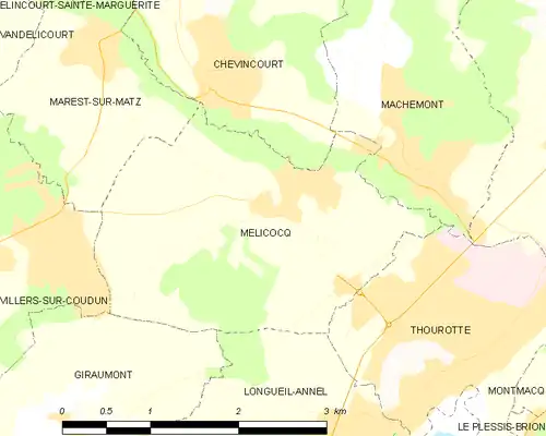 Detailkaart van de gemeente