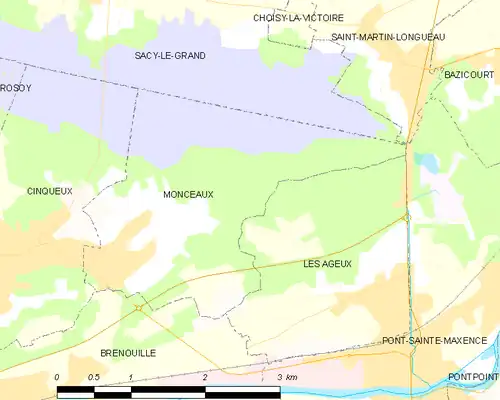 Detailkaart van de gemeente