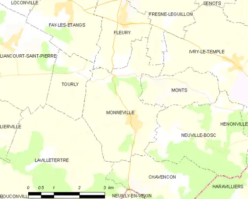 Detailkaart van de gemeente