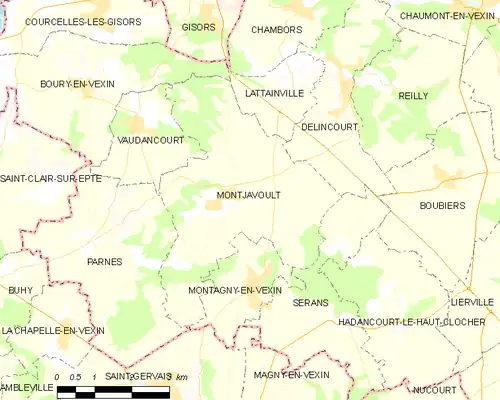 Detailkaart van de gemeente