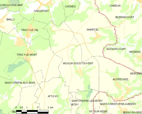 Detailkaart van de gemeente