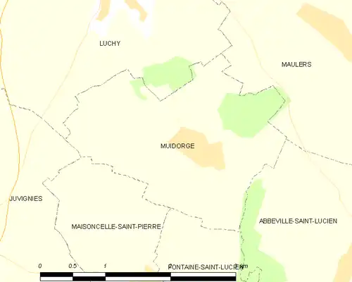 Detailkaart van de gemeente