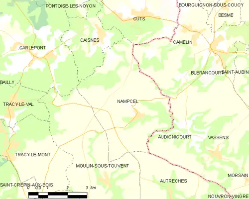 Detailkaart van de gemeente