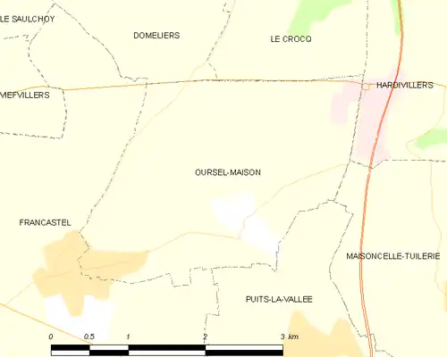 Detailkaart van de gemeente