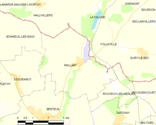 Detailkaart van de gemeente