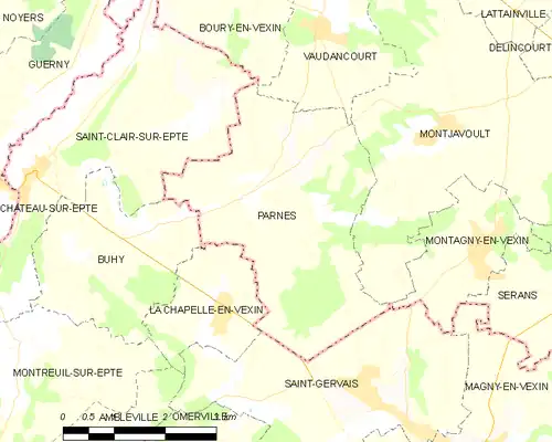 Detailkaart van de gemeente