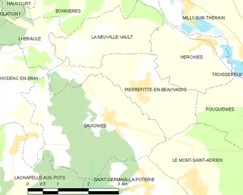 Detailkaart van de gemeente