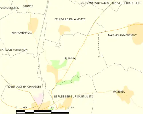 Detailkaart van de gemeente