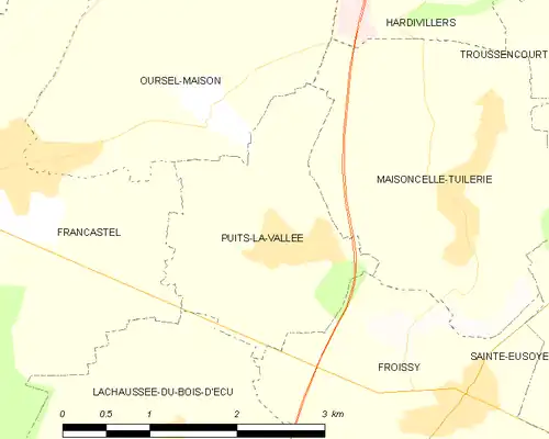 Detailkaart van de gemeente