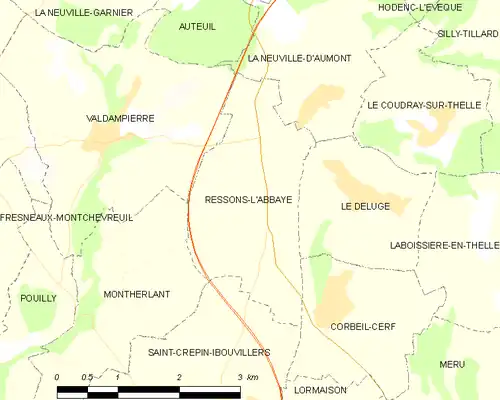 Detailkaart van de gemeente