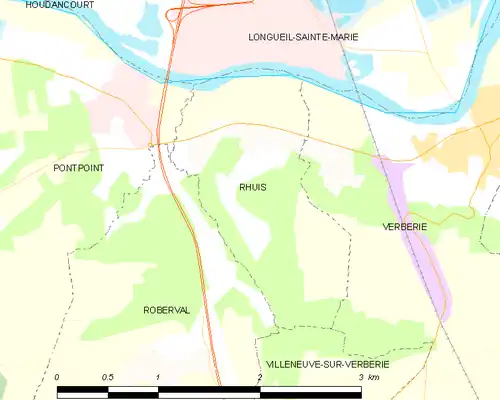 Detailkaart van de gemeente