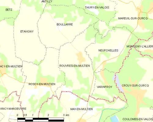 Detailkaart van de gemeente