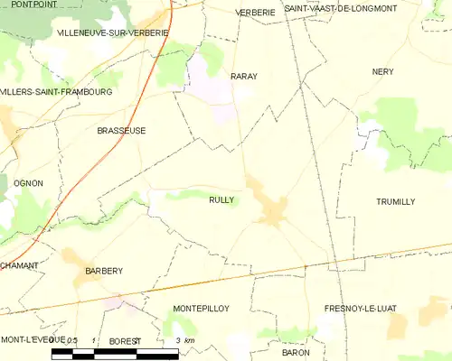 Detailkaart van de gemeente