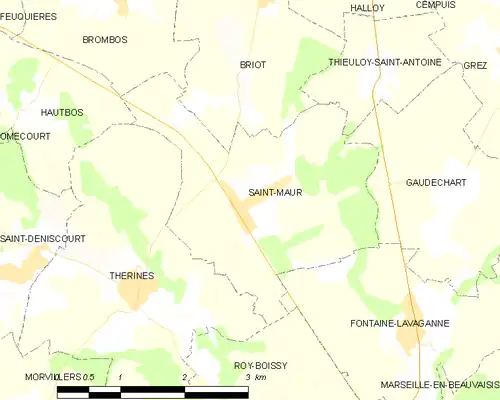 Detailkaart van de gemeente