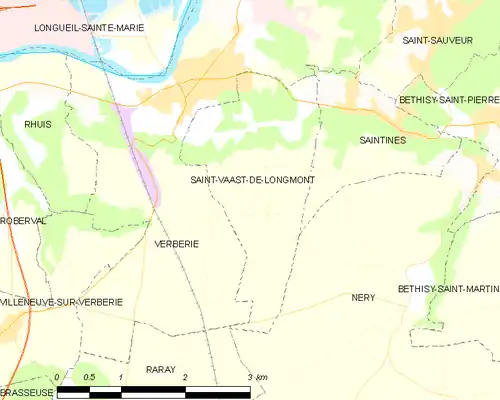 Detailkaart van de gemeente