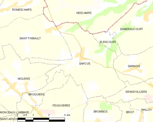 Detailkaart van de gemeente