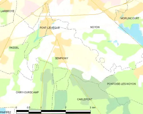 Detailkaart van de gemeente