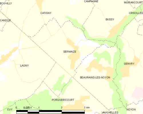 Detailkaart van de gemeente