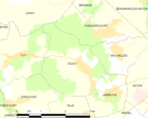 Detailkaart van de gemeente