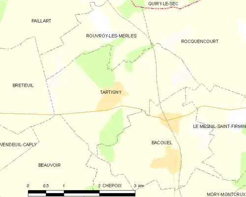 Detailkaart van de gemeente