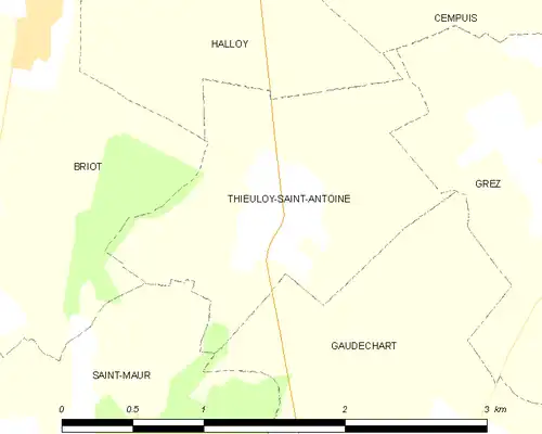 Detailkaart van de gemeente