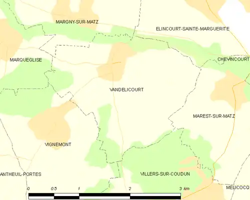 Detailkaart van de gemeente