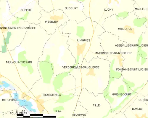 Detailkaart van de gemeente