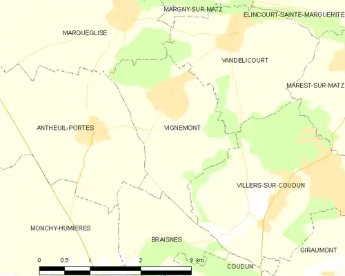 Detailkaart van de gemeente